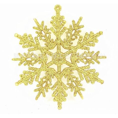 Décorations de Noël - Flocons de neige - 12 pièces - Plastique - 10 cm