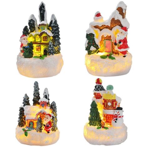 Décorations de Noël : maisons en pain d'épice, figurines de village de Noël (comme sur la photo)
