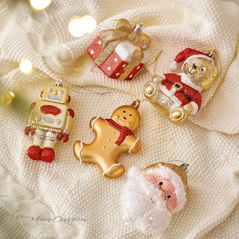 Décorations de Noël Pendentifs de Noël Pendentifs dorés du Père Noël Pendentif de décoration créative Accessoires photo
