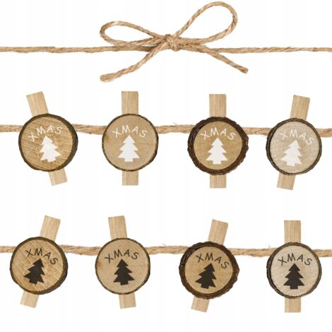 DÉCORATIONS DE NOËL SET 8 WOOD TREE KL-21X11