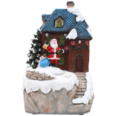 Lot de 44 maisons de village de Noël miniatures lumineuses à LED avec  figurines de fées de Noël, accessoires de pin pour décoration de fête de  Noël