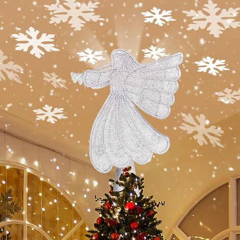 Topper De Sapin De Noël Ange, Figurine De Sapin De Noël Ange avec LED  Chapeau De Sapin De Noël Arbre De Noël Ange avec Ailes pour Décorations De  Noel