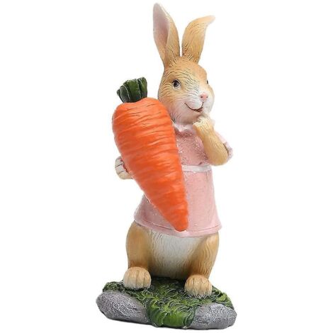 Décorations de Pâques, Statue de lapin de Pâques en résine, Figurine de jardin, Figurine de lapin