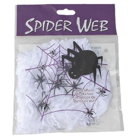 Décorations de toiles d'araignée pour Halloween (1400 pieds carrés) avec 100 fausses araignées supplémentaires.