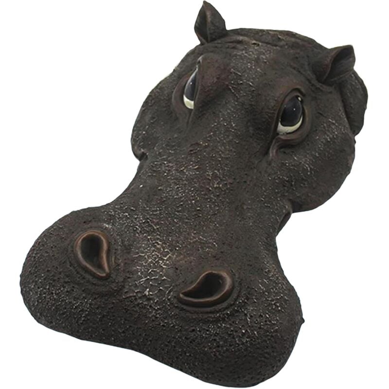 Décorations flottantes pour étang extérieur,Tête d'hippopotame à Stimulation Flottante - Résine Fake Hippo Pool Float pour pelouse, Parc, étang,