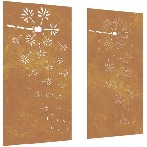 Décorations murales de jardin 2pcs 105x55 cm design de fleur CFW467845
