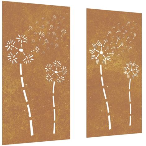 Décorations murales de jardin 2pcs 105x55 cm design de fleur CFW610963