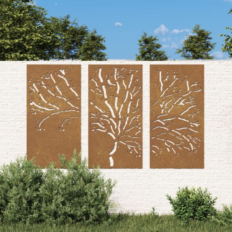 Vidaxl - Décorations murales jardin 3 pcs 105x55 cm design d'arbre acier