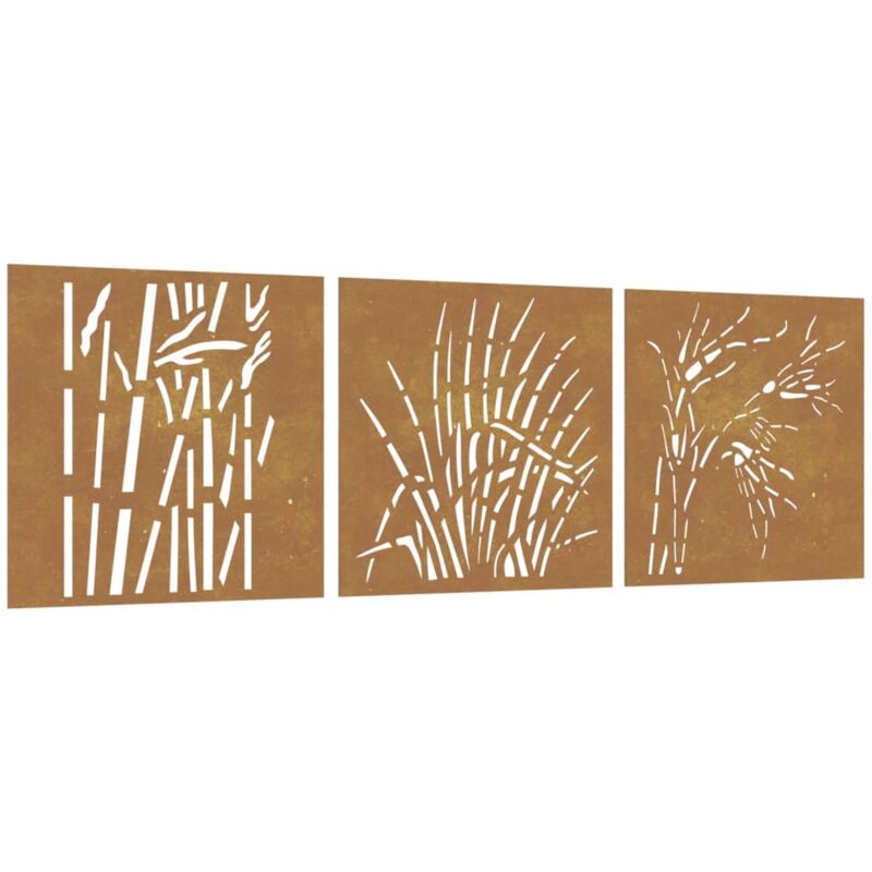 Vidaxl - Décorations murales jardin 3 pcs 55x55 cm design d'herbe