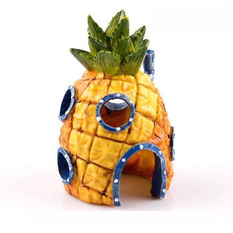 Décorations pour aquarium - Ornement en résine en forme de grotte d'ananas - Accessoires de décoration pour aquarium