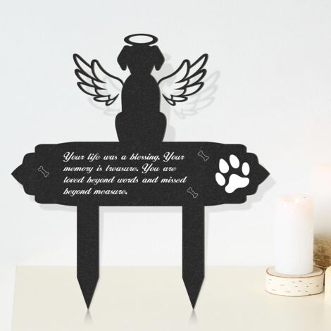 Décorations pour cimetière canin - Décorations métalliques pour jardin funéraire, piquets, plaque commémorative, décoration de tombe pour chien
