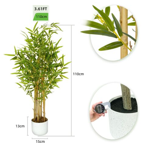 Decorative Artificial Bamboo Tree with Plastic Planter and Artificial Moss 110cm
