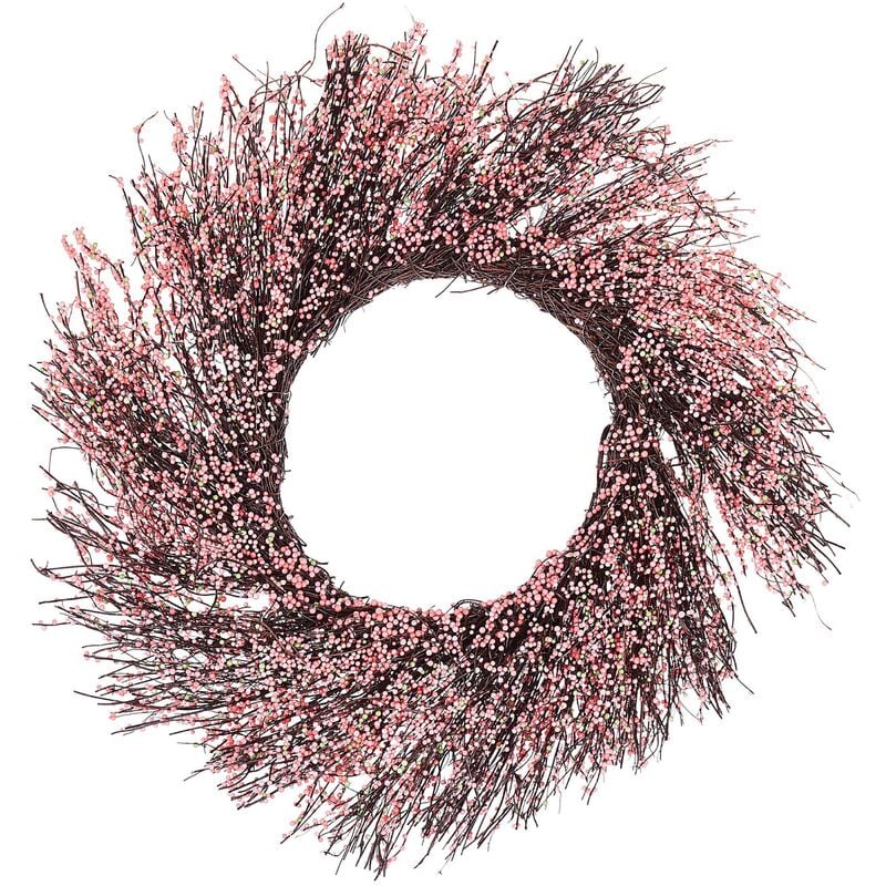 Decorative Artificial Flower Door Wreath ø 50 cm Handmade Pink Galletas