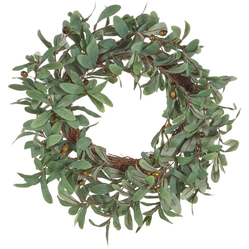 Beliani - Decorative Artificial Flower Door Wreath Ø 65 Cm Handmade Green Damrun