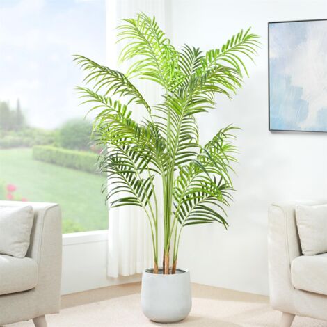 Decorative Artificial Palm Tree with Plastic Planter and Artificial Moss 140cm