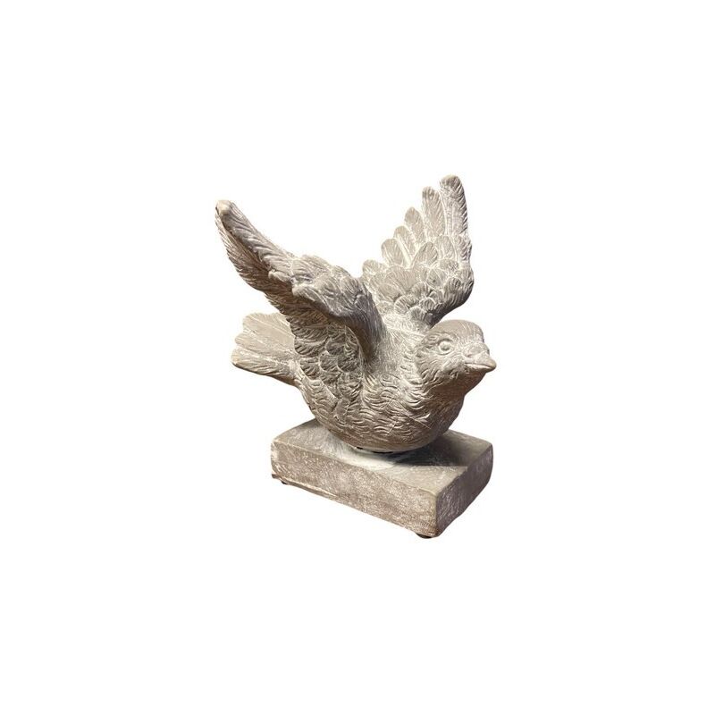 Decorative Bird Ornament - Resin - L12 x W12 x H13 cm - Grey