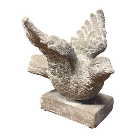 Decorative Bird Ornament - Resin - L12 x W12 x H13 cm - Grey