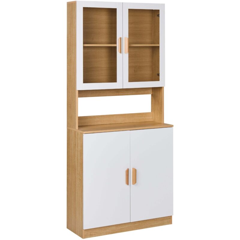 Beliani - Decorative Cabinet With Storage Compartment And Glass Display White Cygnet