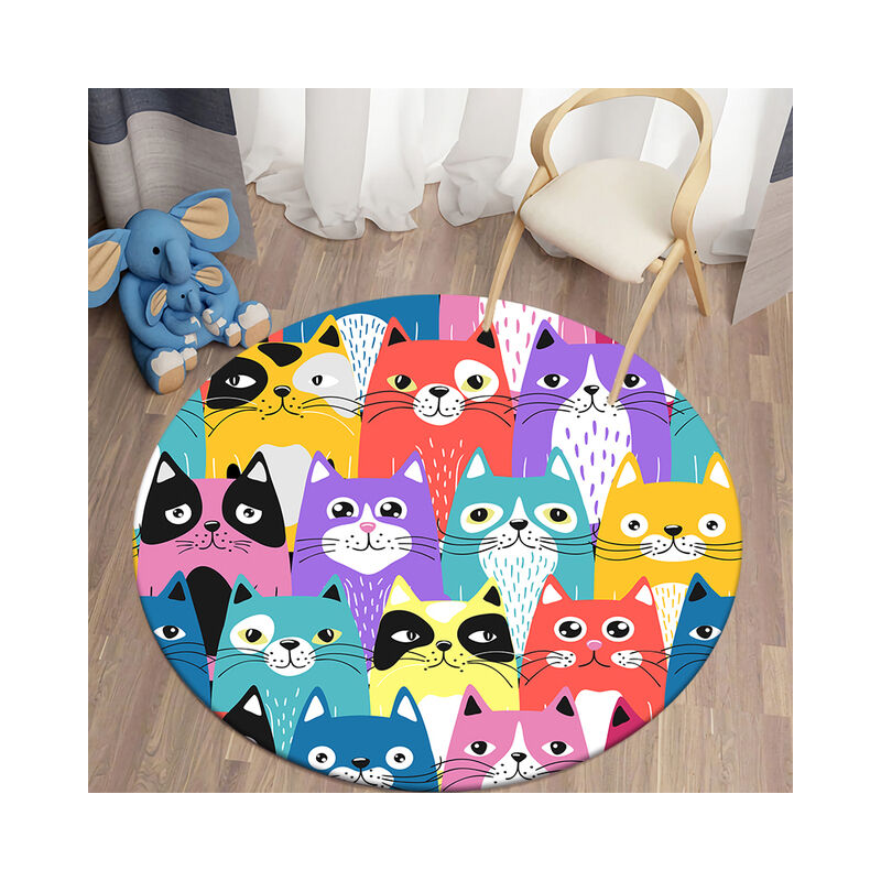 Decorative Carpet Cartoon Cat Printed Area Rugs