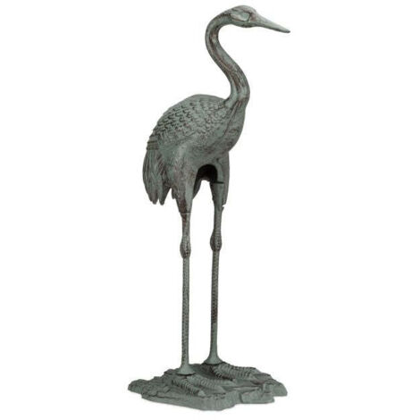 Decorative cast iron crane statue