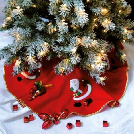 Decorative Christmas tree mat with Santa Claus design