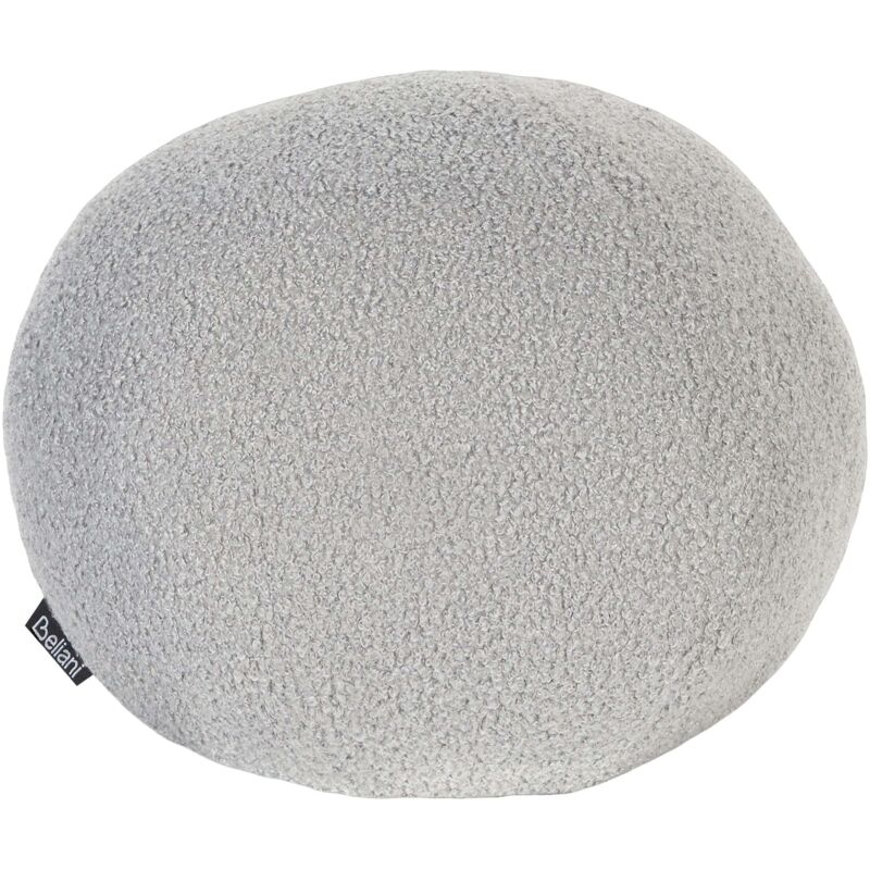 Beliani Throw Cushion Salvia Boucle 30 X 30 Cm Grey Solid