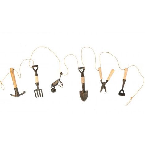 Decorative Handmade Garden Tool Garland - Wheelbarrow with gift box