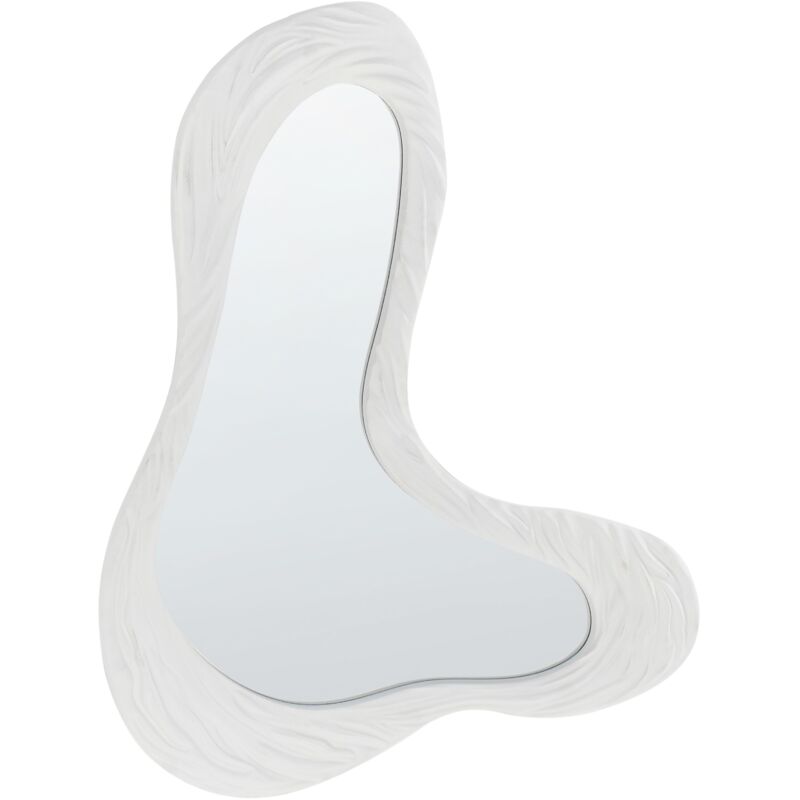 Beliani - Decorative Hanging Wall Mirror 83 X 61 Cm Asymmetrical Retro Style Mdf White Guiclan