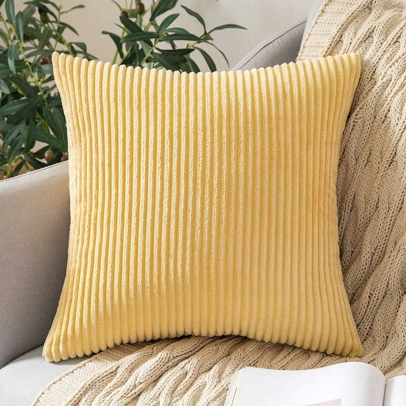 Groofoo - Decorative Housses de Coussin en Velours Ctelé Canapé Taie d'oreiller Decoratif Douce pour Maison Salon Chambre Lit Bureau 45 x 45CM