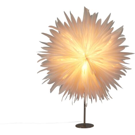 Decorative Lamp Snowflake Star Handmade Paper and Iron Christmas Deco White Satopanth