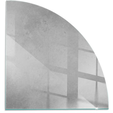 Décorative Plaque de protection de sol en verre trempé pour cheminée ou poêle moderne Texture de béton avec effet 1/4 100x100 cm