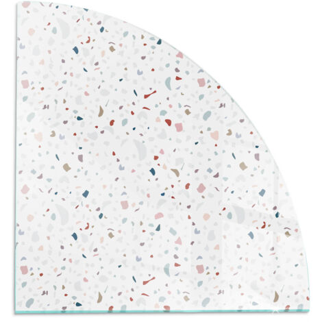Décorative Plaque en verre trempé pour cheminée indépendante de sol avec impression Motif avec petites formes 1/4 100x100 cm