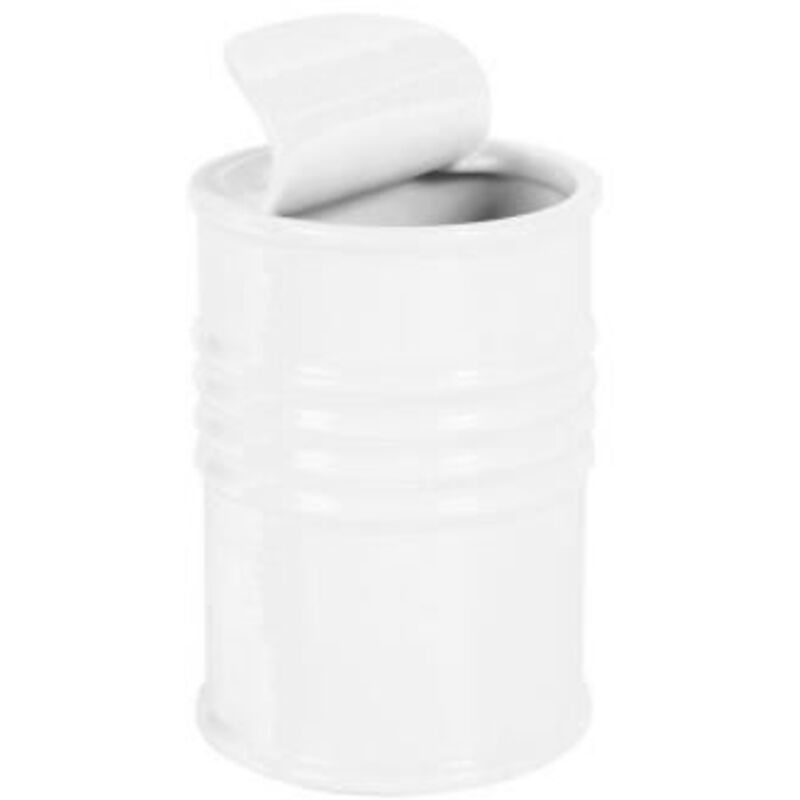 Decorative plaque - White - ø 9 x 15.5 cm - 60 cl - Porcelain - Contemporary design