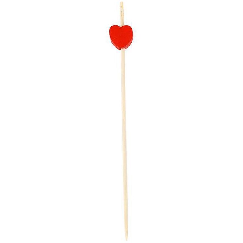Decorative skewers, 4.7 inches, white heart-shaped, for cocktails, fruit, and sandwiches ideal for catered events, holidays, restaurants, buffets,
