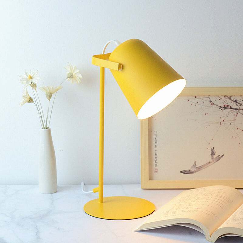Briday - Decorative Table Lamp, Reading Lights, Design for Office and Bedside Table, Living Room, Iron Art, LED Bulb, Yellow