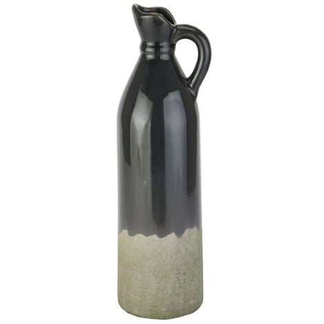 Decorative Tall Stoneware Jug - Ceramic - L13 x W15 x H46 cm - Navy