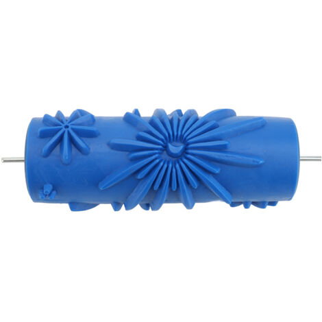 Decorative Texture Roller Rubber Pattern Paint Roller for Wall Furniture Fabric Quilts Blue 098Y