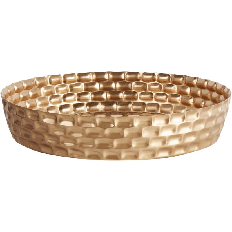 Beliani - Decorative Tray Gold Round Metal Vintage Glamour Suez