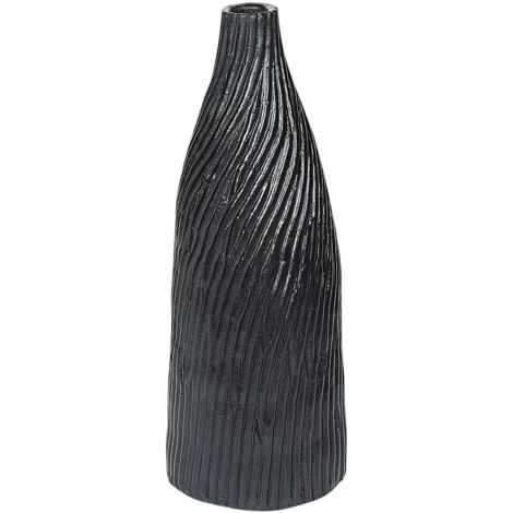 Decorative Vase FLORENTIA Ceramic 50 cm Black