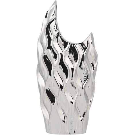 Decorative Vase HALUZA Stoneware 35 cm Silver