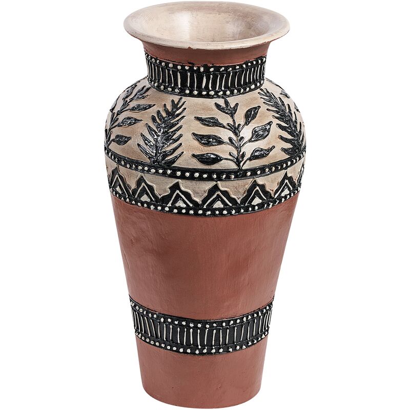 Decorative Vase Rustic Handmade Terracotta 40 cm Accessory Brown and Black Siak