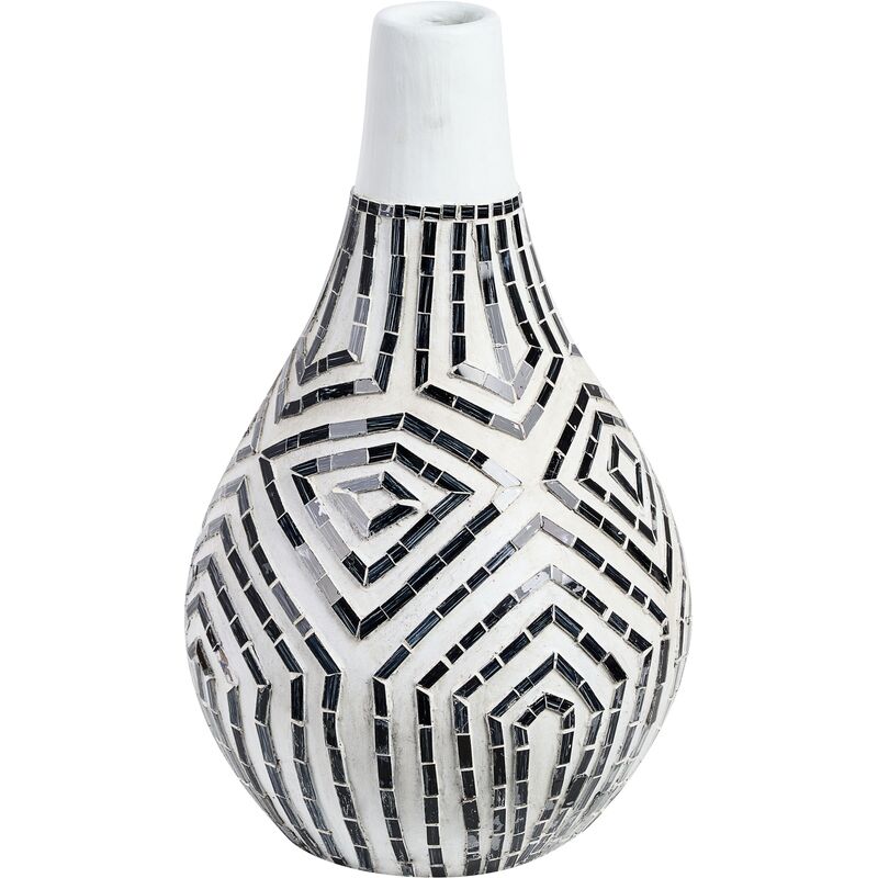 Decorative Vase Terracotta Natural Ethnic Style Black and White Ombilin