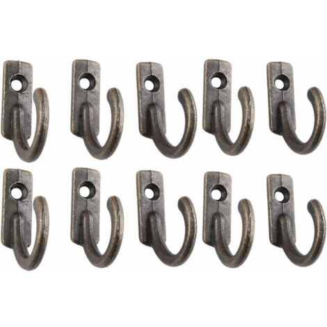Decorative Wall Hook/Key Holder, Vintage Bronze, 10 Pieces