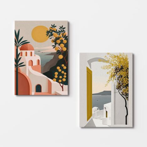 Decorazione artistica da parete con stampa su tela Painting Multicolore