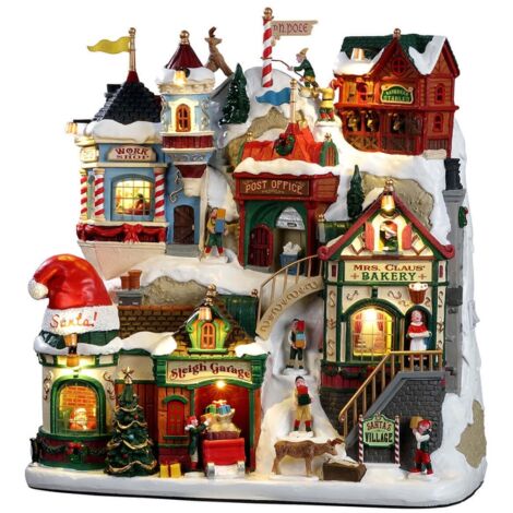 Decorazione "Babbo Natale" per Villaggio di Natale e presepe, in Resina da h 9,5 cm