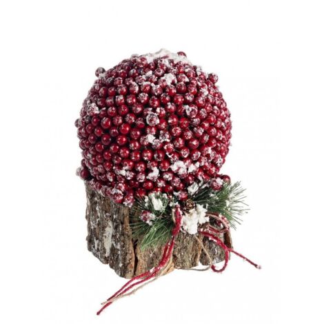 Decorazione "Bach" sfera in polistirolo colore rosso per decorazione natalizia