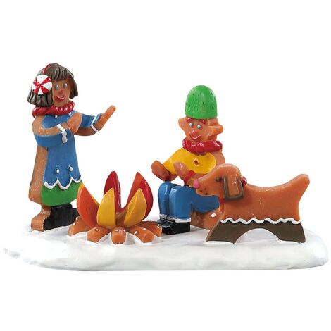 Decorazione "Biscotti da falò" per Villaggio di Natale e presepe, in Resina da h 4,2 cm