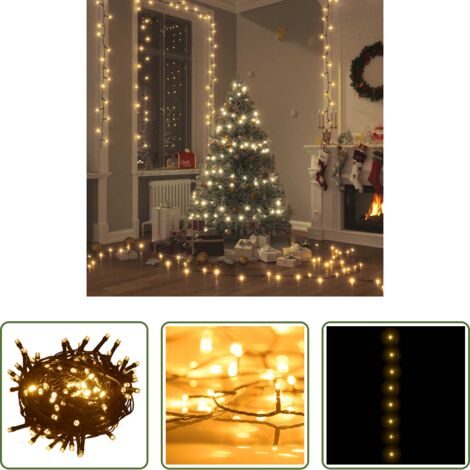Decorazione casa - Stringa di Luci 2000 LED Interni Esterni 200m IP44 Bianco Caldo