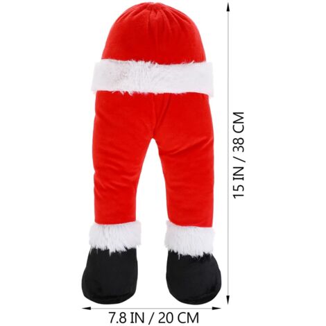 Decorazione creativa per l'albero di Natale - Piede di Babbo Natale finto - Per un'atmosfera festosa - Divertente decorazione natalizia per casa, giardino e feste - Rosso