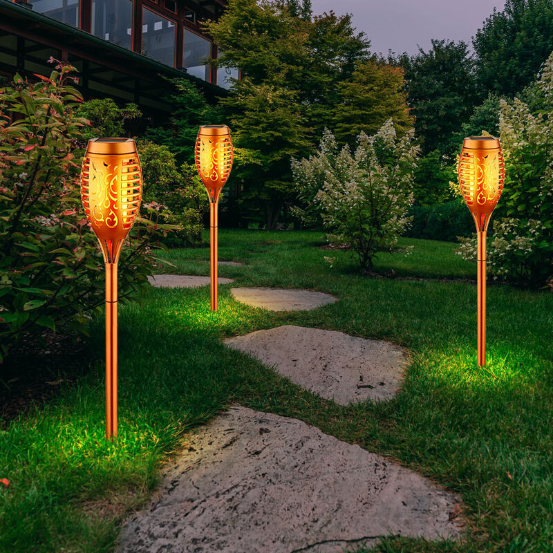 Image of Decorazione da giardino lampada solare lampade solari per esterno luci da giardino picchetto solare con picchetto, rame, batteria 6-8h, 12x led, PxH